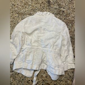 White linen cropped jacket